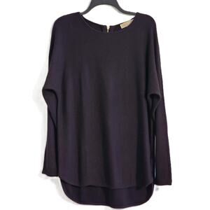 SWEATER-Michael Kors-Black-Long Length-Zipper-Long Sleeves-Size Large